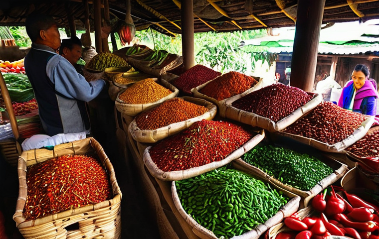 부탄 음식 문화 - **A Steaming Bowl of Ema Datshi with a Mountainous Backdrop**
    A close-up, highly detailed shot o...