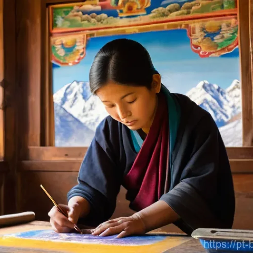 부탄 국립 예술 학교 - **Prompt:** "A young Bhutanese student, aged 16, dressed in a traditional 'gho' (male) or 'kira' (fe...